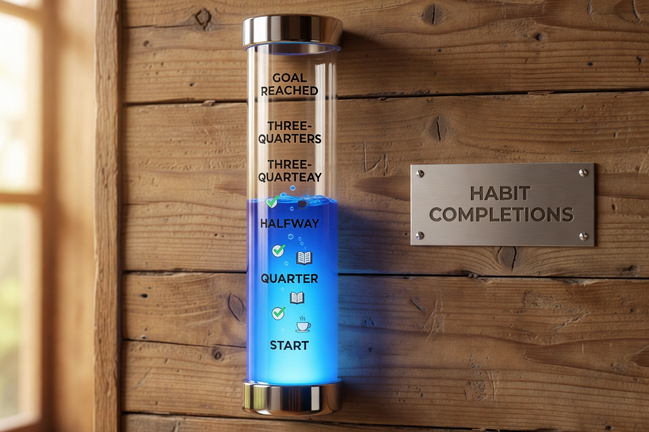 Habit progress thermometer showing streak level