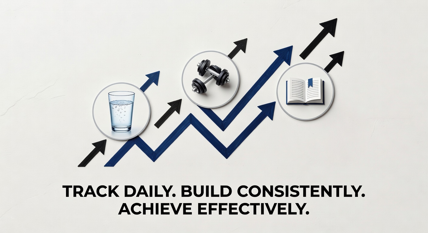 Motivational habit progress poster showing inspiring achievement