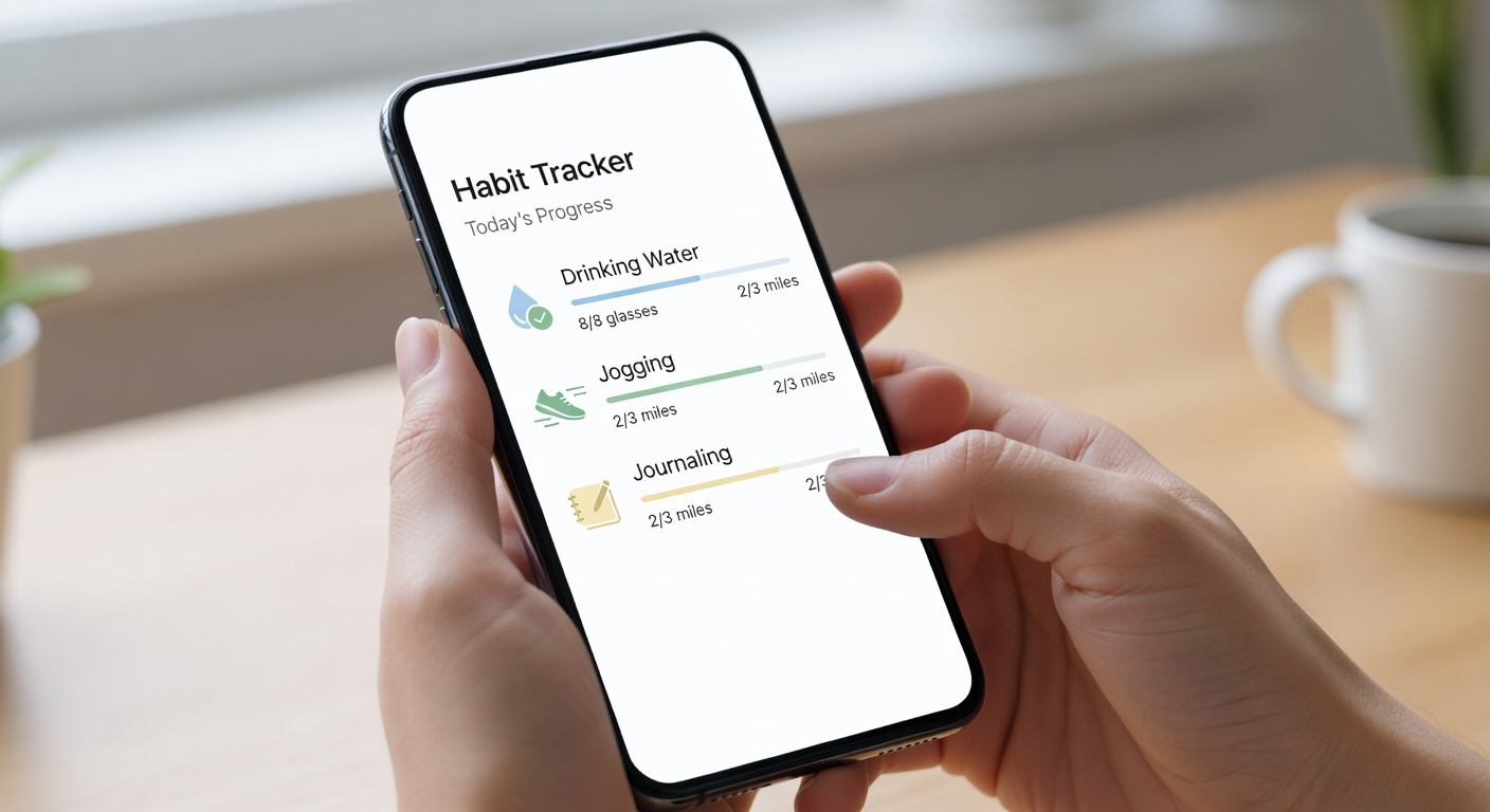 Person using Dail habit tracker app on their phone